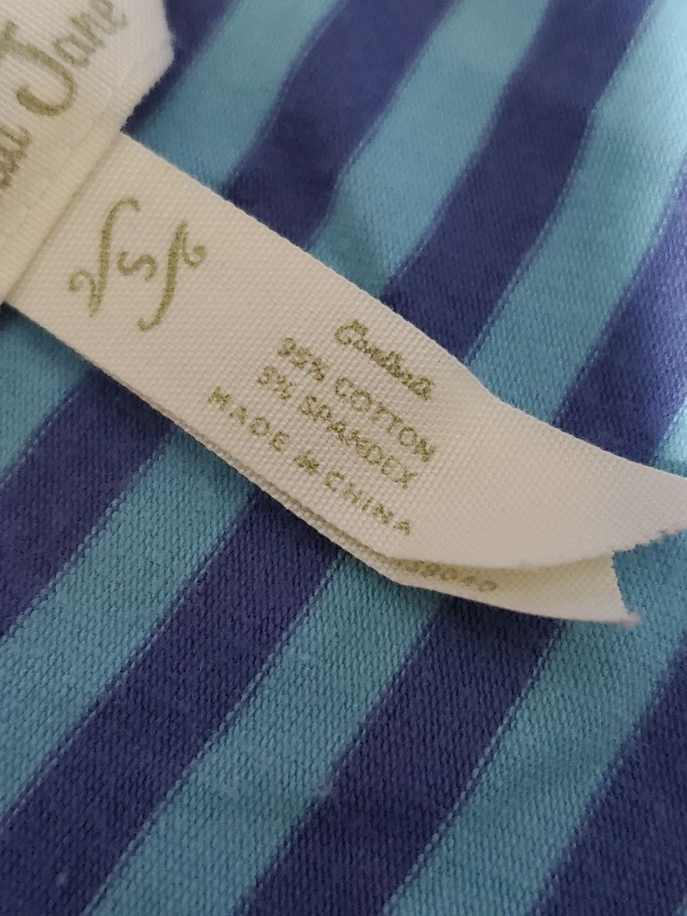 Matilda Jane Navy and Teal Striped Dress Floral Accents Drop Waist Women's SZ S - Picture 9 of 9